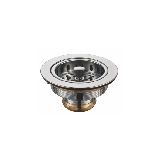 Brass kitchen sink strainer basket