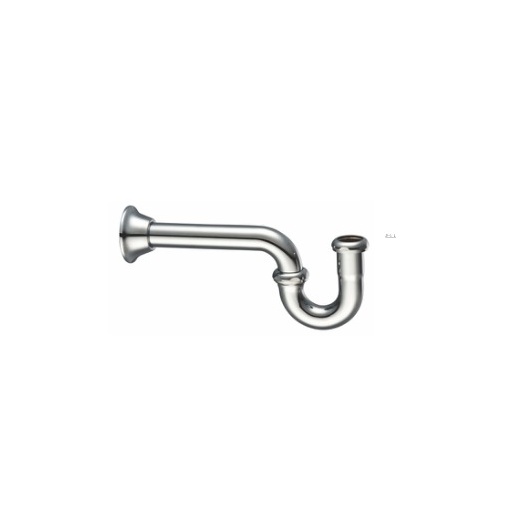 1-1/4" Brass Tubular P-Trap with Deep Compression Inlet Flange