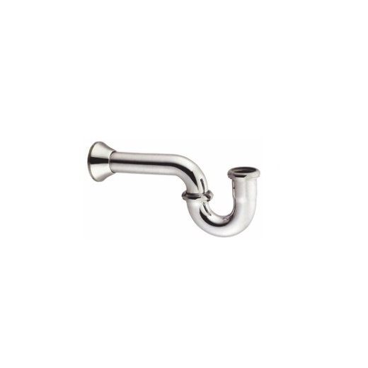 1-1/2" Brass Tubular P-Trap with Deep Compression Inlet Flange