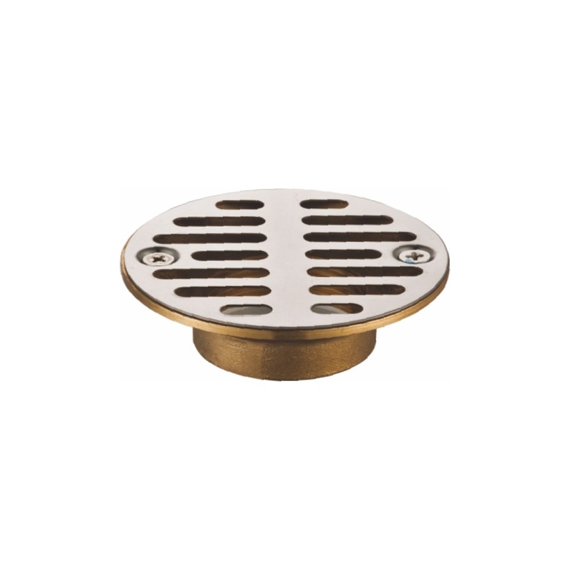 Brass no-caulk shower drain &Oslash;89mm